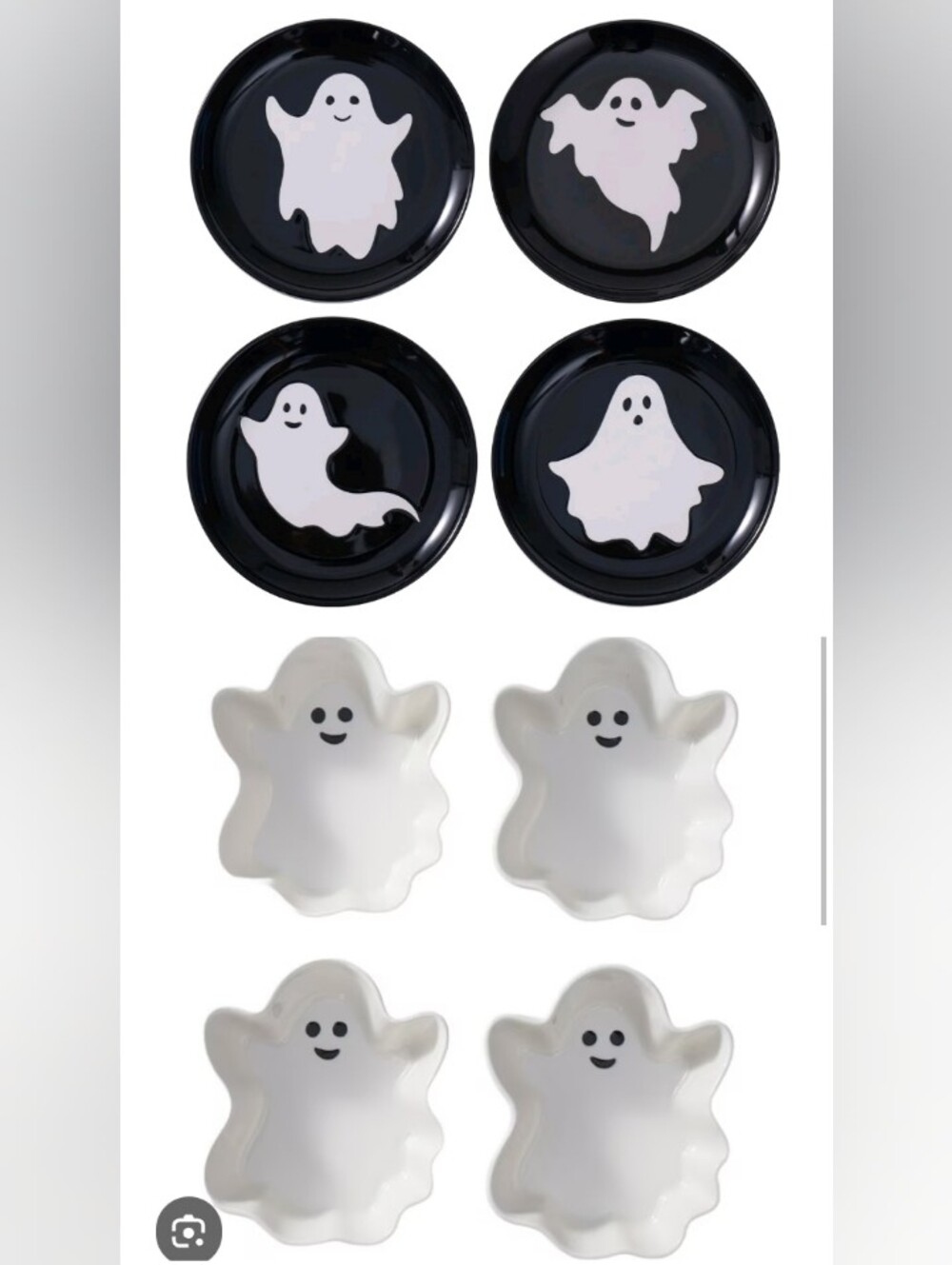 Halloween Ghost Party Appetizer Plates and Finger Bowls - New In Box!